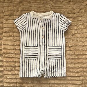 Ralph Lauren Navy and White Striped Bodysuit